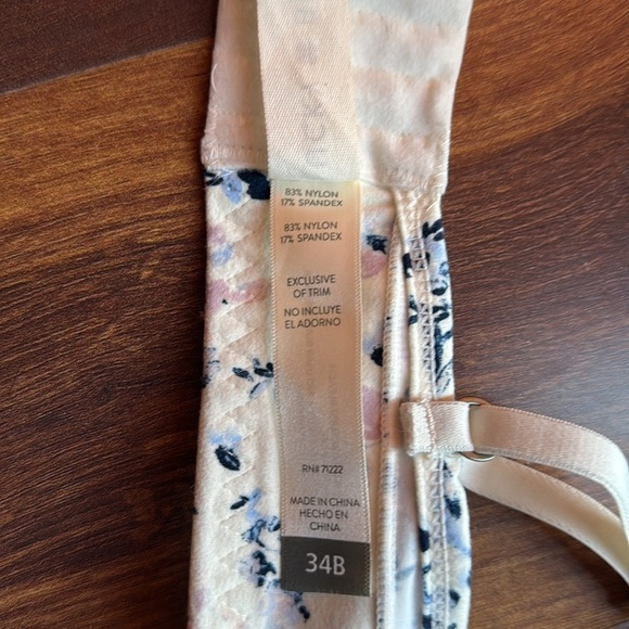 LUCKY BRAND Floral Print Underwire Women's Bra Size 34B - Picture 5 of 7